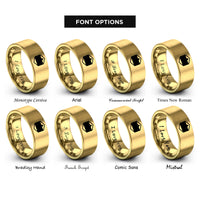 font options for inside engraving on gold bisexual flag rings