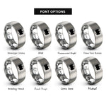 font options for inside engraving on grey bisexual flag rings