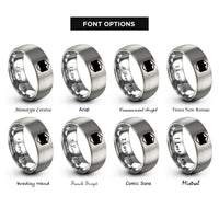 font options for inside engraving on grey bisexual flag rings