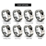 font options for inside engraving on gray bisexual flag rings