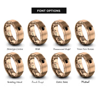 font options for inside engraving on rose gold bisexual flag rings