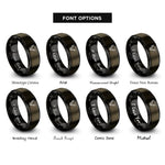 font options for inside engraving on gunmetal & black bison rings