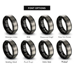 font options for inside engraving on black & gray bison print rings