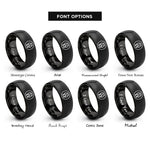 font options for inside engraving on black bison print rings