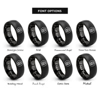 font options for inside engraving on black bison print rings