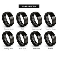 font options for inside engraving on black bison print rings