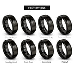 font options for inside engraving on black bison print rings