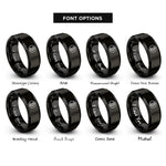 font options for inside engraving on black bitcoin rings
