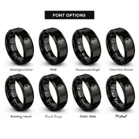 font options for inside engraving on black bitcoin rings