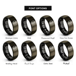 font options for inside engraving on gunmetal & black bitcoin rings