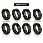 font options for inside engraving on black bite marks rings
