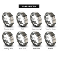 font options for inside engraving on grey bite marks rings