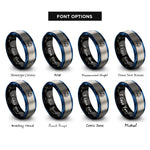 font options for inside engraving on black & blue & silver bjj gi rings