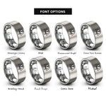 font options for inside engraving on grey bjj gi rings