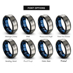 font options for inside engraving on black & blue & grey bjj grapple rings