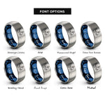 font options for inside engraving on blue & gray bjj grapple rings