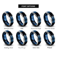 font options for inside engraving on blue & gray bjj grapple rings