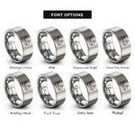 font options for inside engraving on gray bjj grapple rings