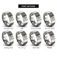 font options for inside engraving on gray bjj grapple rings
