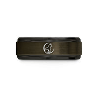 tungsten carbide ring her – gunmetal & black tungsten cat crescent moon wedding band