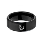 gunmetal ring for men – black tungsten plumber pipe wedding band