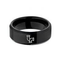 gunmetal ring for men – black tungsten plumber pipe wedding band