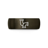 bevel edge tungsten ring – gunmetal & black tungsten plumber pipe wedding band