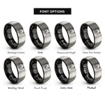 font options for inside engraving on black & gray black bear rings