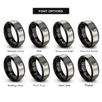 font options for inside engraving on black & grey black bear rings