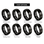 font options for inside engraving on black black bear rings