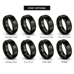 font options for inside engraving on black black bear rings