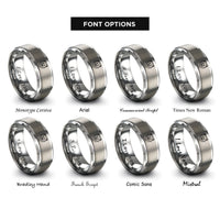 font options for inside engraving on grey black bear rings