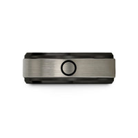 tungsten ring for her – black & blue & silver tungsten diabetes blue circle wedding band