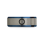 tungsten ring for her – black & blue & silver tungsten diabetes blue circle wedding band