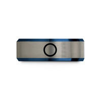 tungsten ring for her – black & blue & silver tungsten diabetes blue circle wedding band