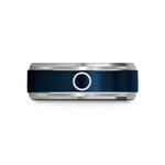 unisex tungsten wedding band – blue & grey tungsten diabetes blue circle wedding band