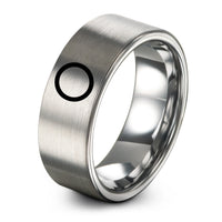 unisex tungsten wedding band – gray tungsten diabetes blue circle ring