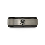blue tungsten ring her – black & blue & silver tungsten owl eyes wedding band