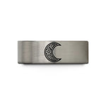 unisex tungsten ring – black & blue & gray tungsten the moon wedding band