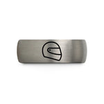 men's tungsten wedding band – blue & grey tungsten racing helmet wedding band