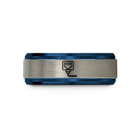 men's black tungsten band – blue & silver tungsten rj45 plug wedding band