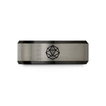 black silver tungsten band – black & blue & gray tungsten dodecahedron wedding band