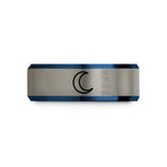 blue tungsten rings her – black & blue & grey tungsten moon wedding band