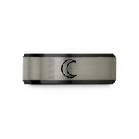 grey tungsten ring him – black & blue & gray tungsten moon wedding band