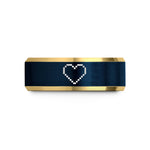 blue tungsten promise ring – gold & blue tungsten 8 bit heart wedding band