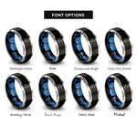 font options for inside engraving on black & blue & gray black cat rings
