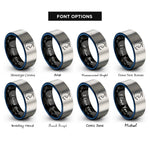 font options for inside engraving on black & blue & grey black cat rings