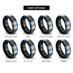 font options for inside engraving on black & blue & silver black cat rings