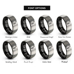 font options for inside engraving on black & grey black cat rings