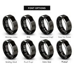 font options for inside engraving on black & silver black cat rings